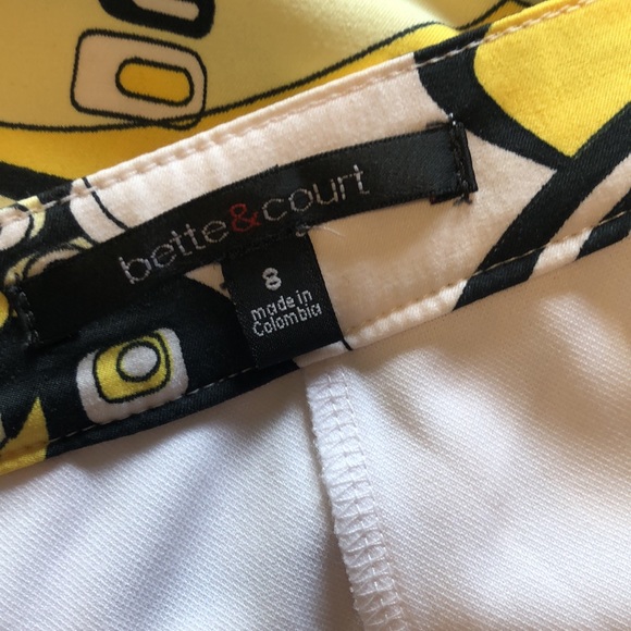 Bette & Court golf sport skort 80’s 90’s pattern geometric yellow and black - Picture 7 of 16